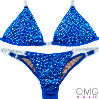 Capri Blue Shimmer Competition Bikini | OMG Bikinis