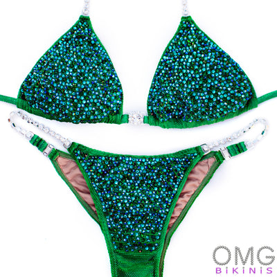 Cidney Kelly Green Velvet Competition Bikini | OMG Bikinis