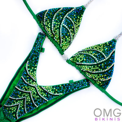 Monique Kelly Green Figure/WPD Competition Suit | OMG Bikinis