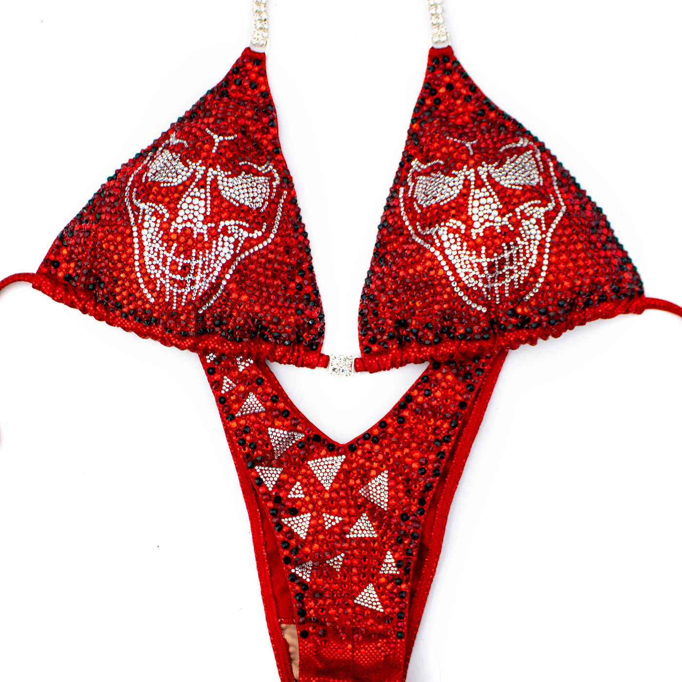 Skulls Figure/WPD Competition Suit, Red | OMG Bikinis