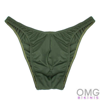 Men's Bodybuilding Posing Suit, Olive Tricot | Ships Tomorrow