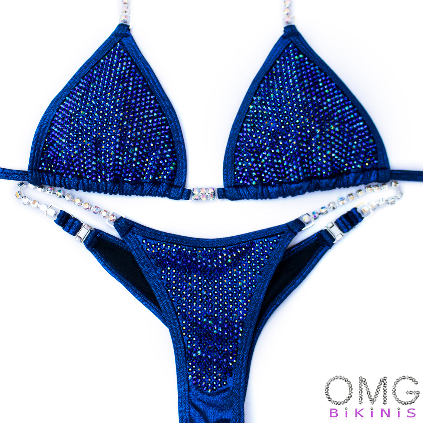 Navy Blue Competition Bikini S/S | Pre-Made Suits | OMG Bikinis
