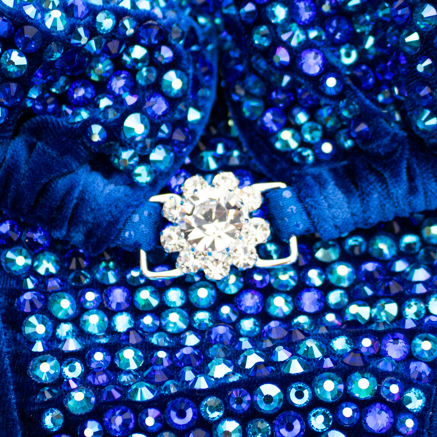 Capri Blue Shimmer Velvet Competition Bikini | OMG Bikinis