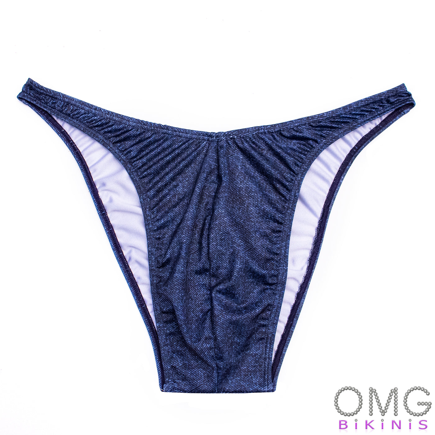 Men's Bodybuilding Posing Suit, Jeans Print | Posing Trunks | OMG Bikinis
