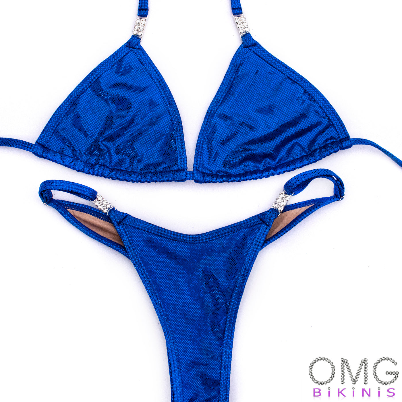 Blue Cracked Ice Holographic Posing Suit M/M | Clearance | OMG Bikinis