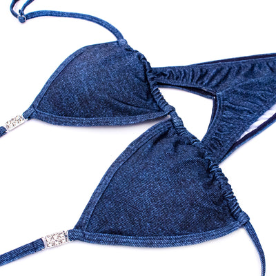 Jeans Print Figure Posing Suit | NPC/IFBB Figure/WPD Practice Suit | OMG Bikinis