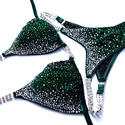 Crystal Fade Velvet Competition Bikini | Choice of Color | OMG Bikinis