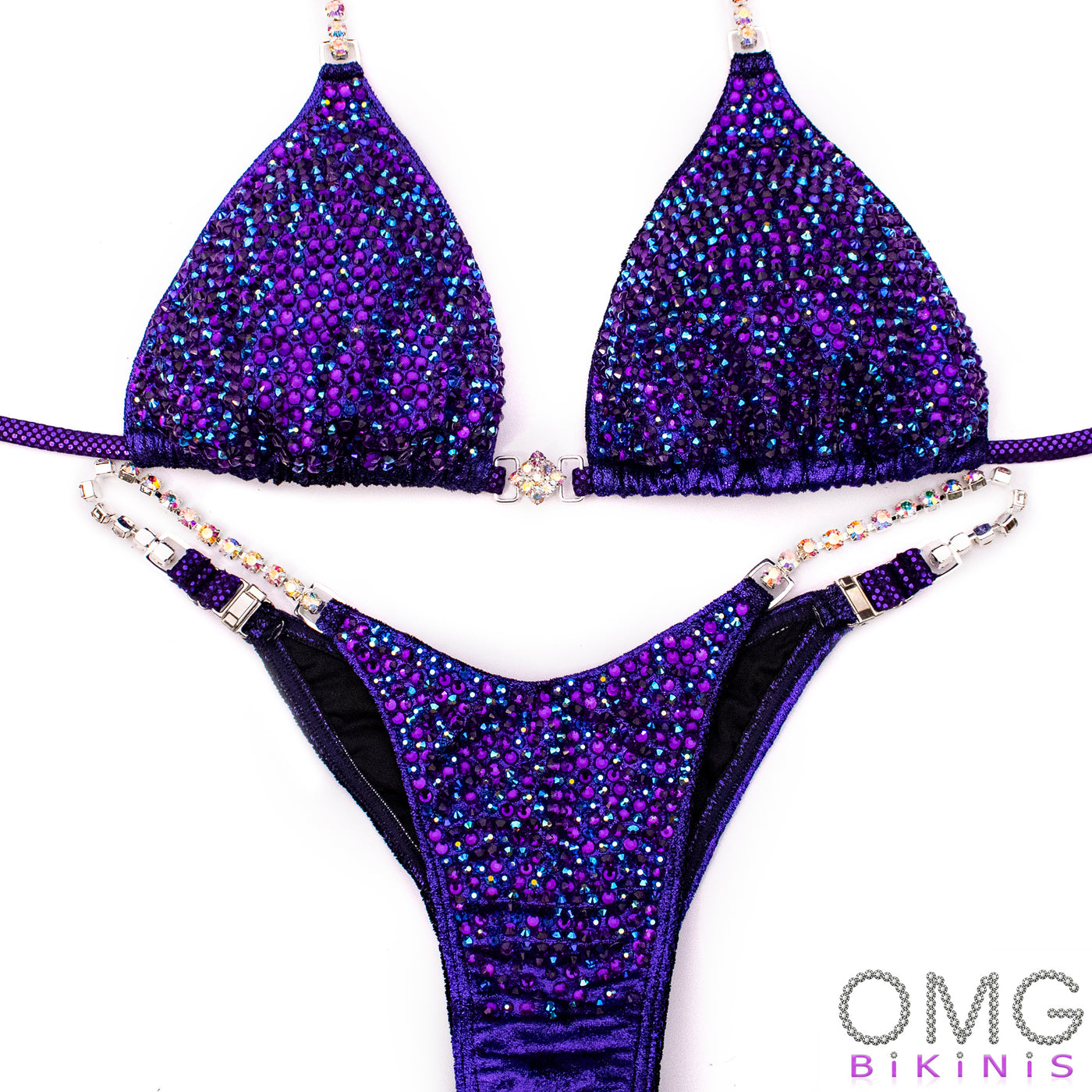 Purple Metallic Velvet Competition Bikini | OMG Bikinis