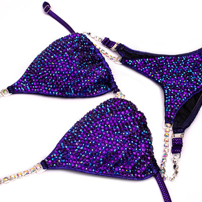 Purple Metallic Velvet Competition Bikini | OMG Bikinis