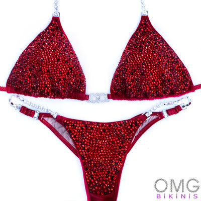 Luscious Red Velvet Suit L/S | Pre-Made Suits | OMG Bikinis