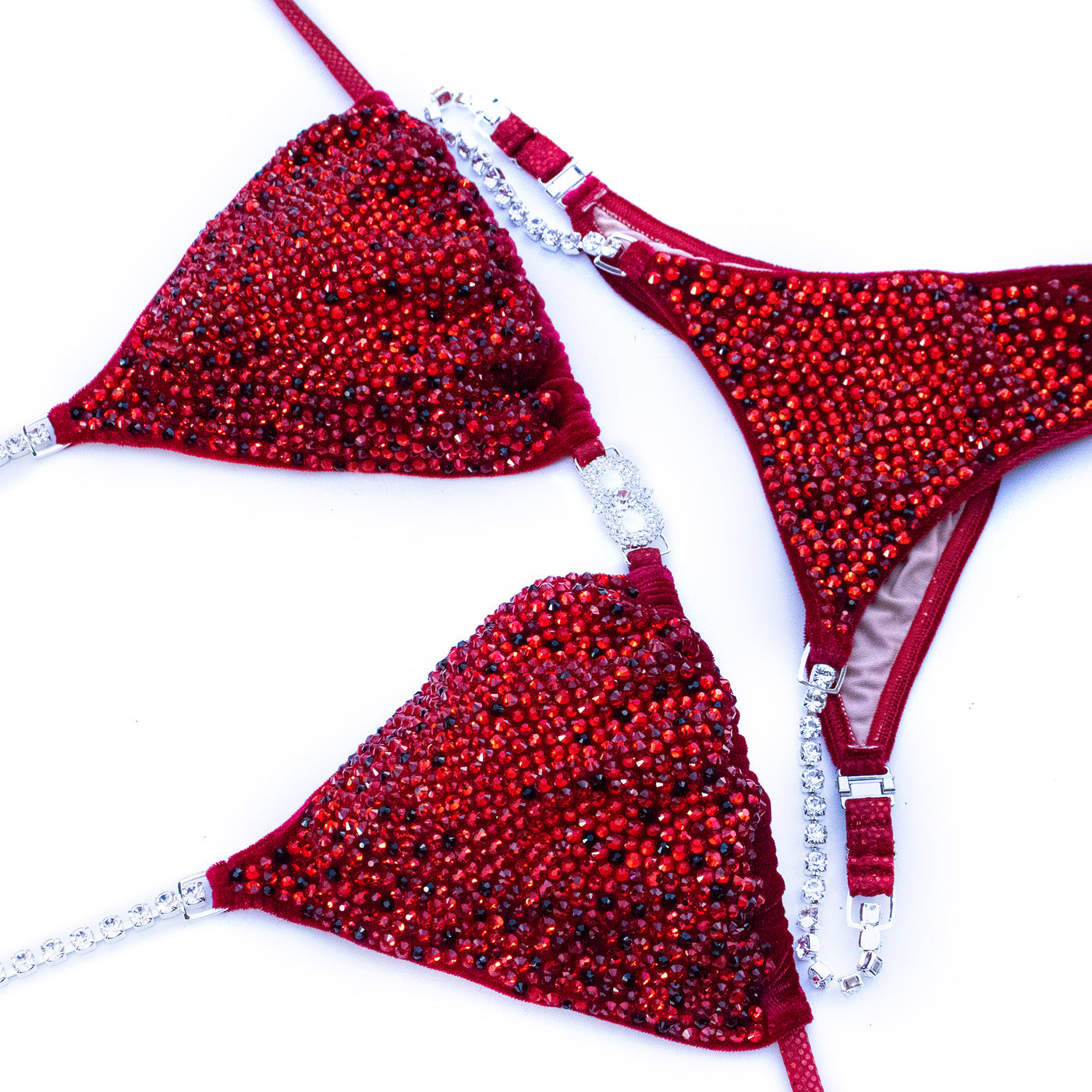 Luscious Red Velvet Suit L/S | Pre-Made Suits | OMG Bikinis