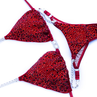 Luscious Red Velvet Suit L/S | Pre-Made Suits | OMG Bikinis