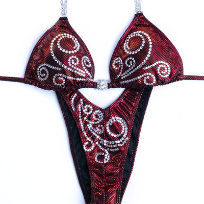 Sparkly Twirls Figure/WPD Competition Suit | Choice of Color | OMG Bikinis