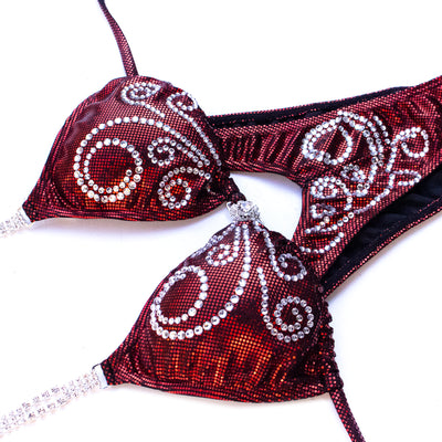 Sparkly Twirls Figure/WPD Competition Suit | Choice of Color | OMG Bikinis
