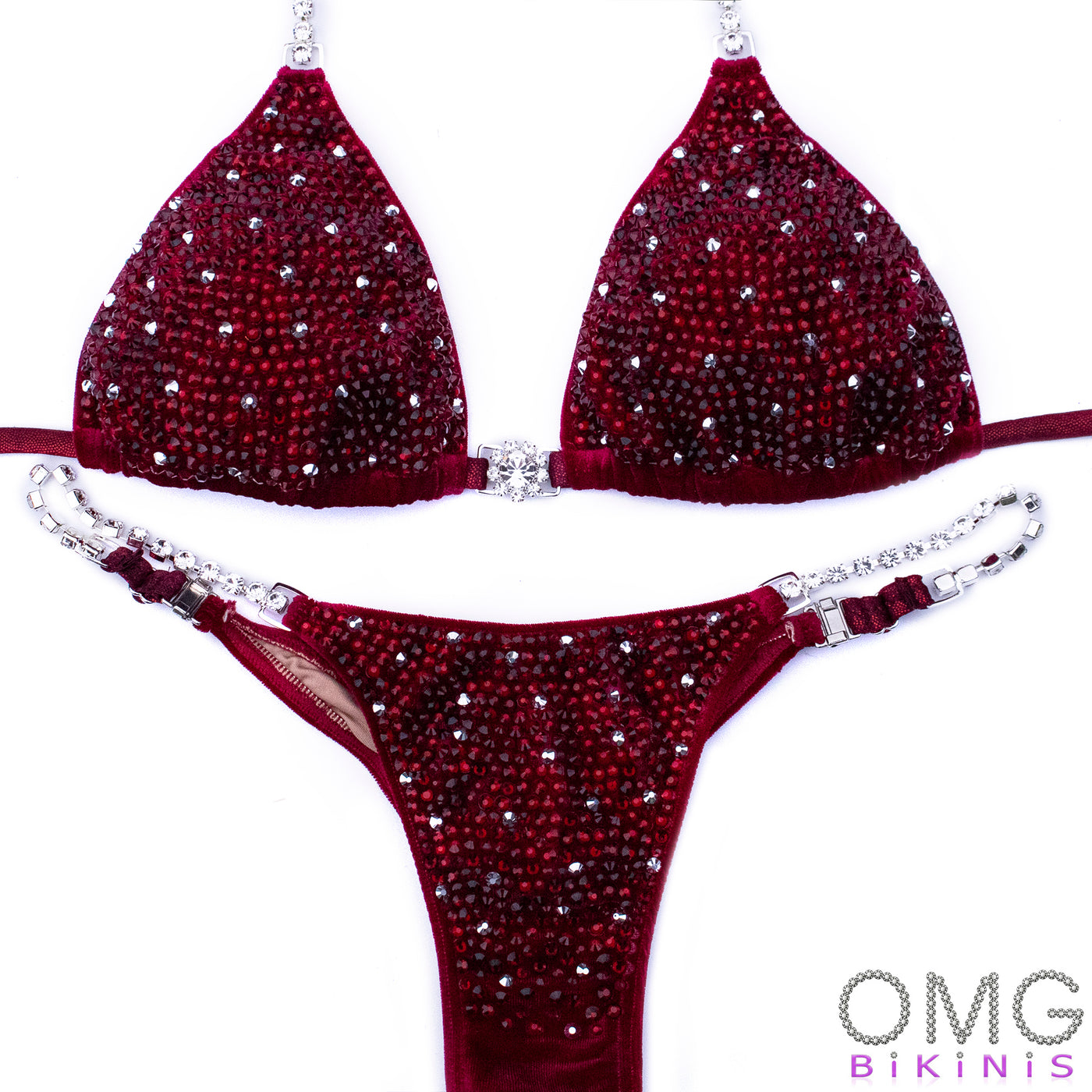 Burgundy Velvet Competition Bikini | OMG Bikinis