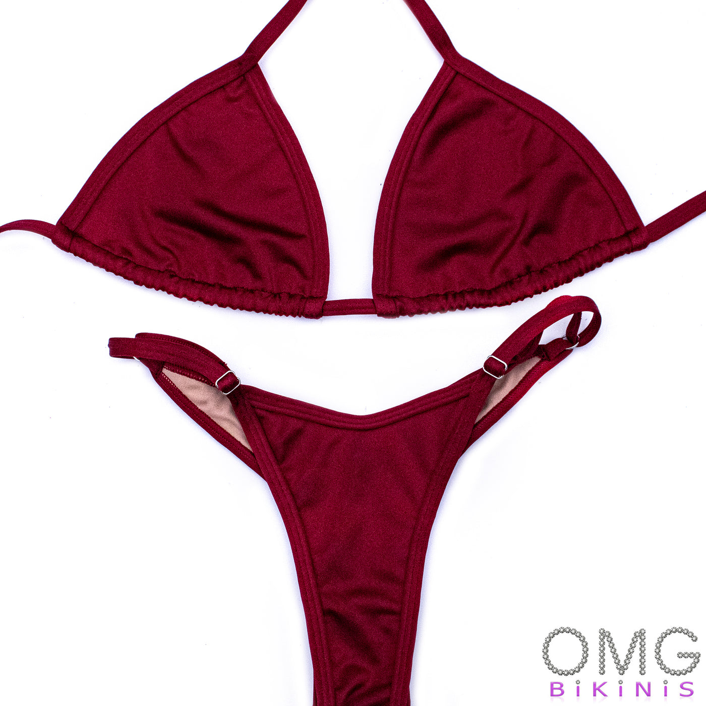 Burgundy Super Basic Posing Suit S/S | Clearance | OMG Bikinis