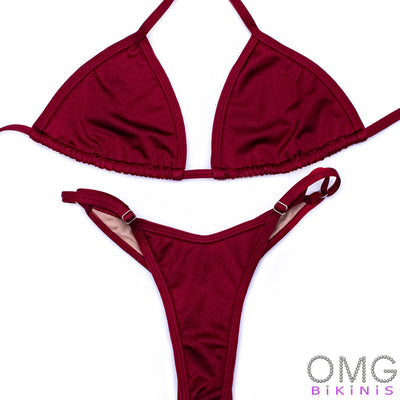 Burgundy Super Basic Posing Suit S/S | Clearance | OMG Bikinis