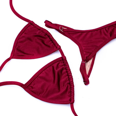 Burgundy Super Basic Posing Suit S/S | Clearance | OMG Bikinis