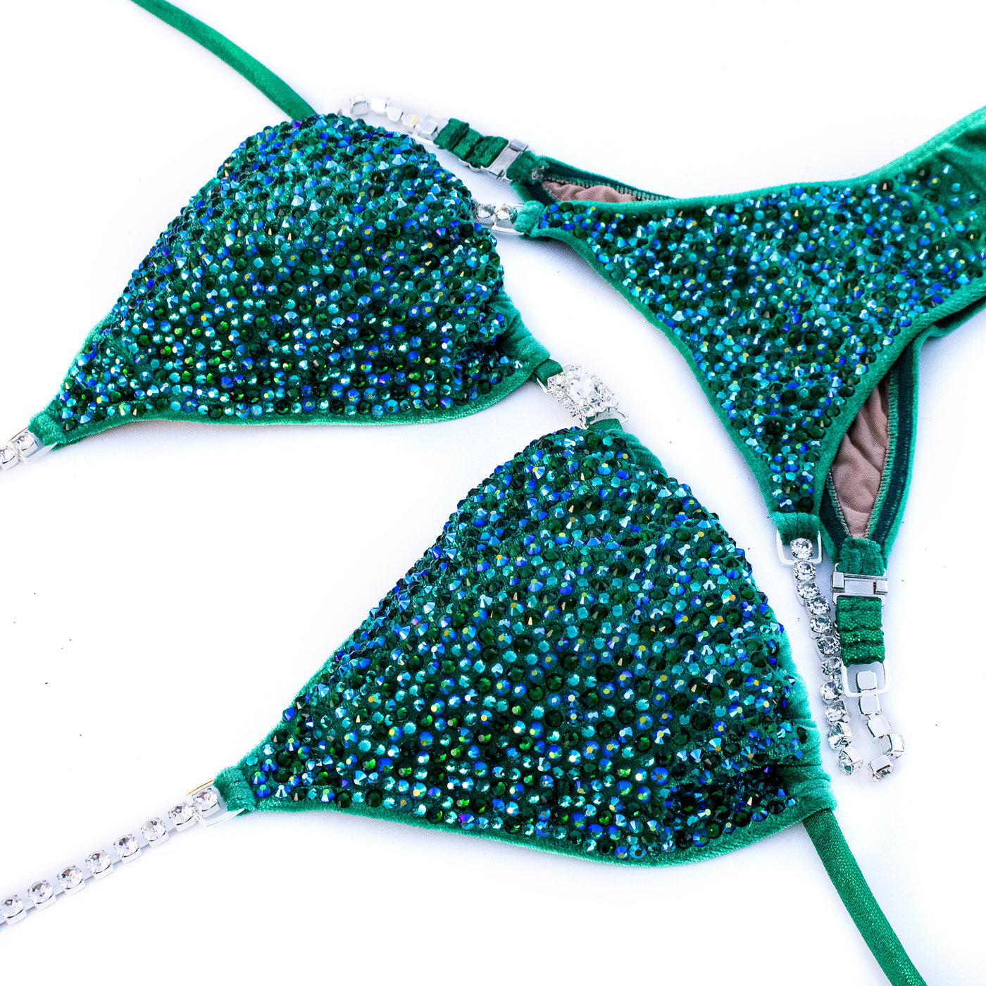 Ultimate Green Velvet Suit L/S | Pre-Made Suits | OMG Bikinis