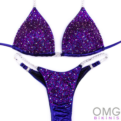 Adonica Metallic Velvet Competition Bikini | OMG Bikinis