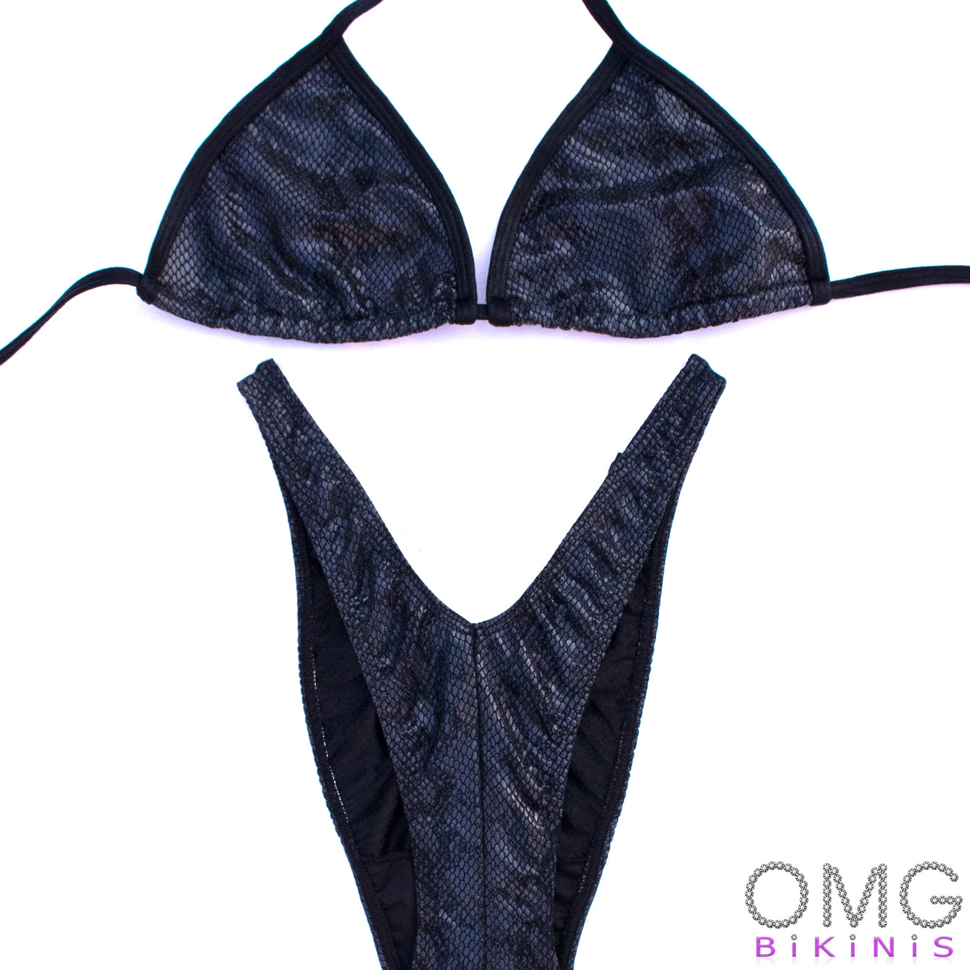 Snake Holo Figure Posing Suit M/S Brazilian cut | Clearance | OMG Bikinis