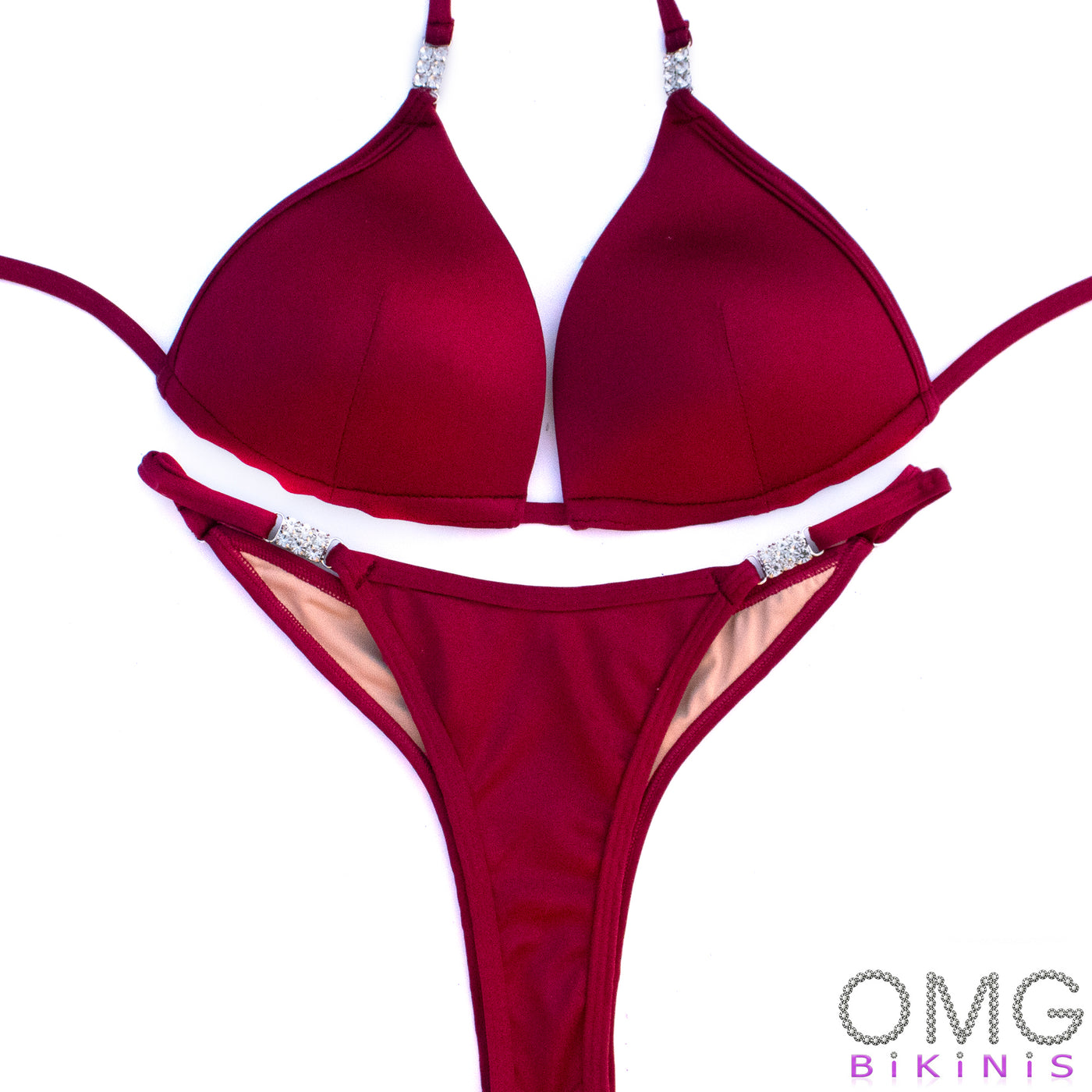Burgundy Matte Posing Suit with Molded Cups M/S | Clearance | OMG Bikinis