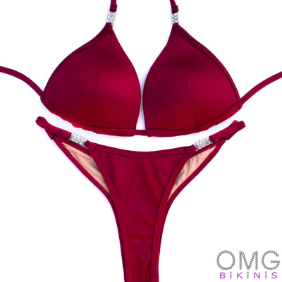 Burgundy Matte Posing Suit with Molded Cups M/S | Clearance | OMG Bikinis