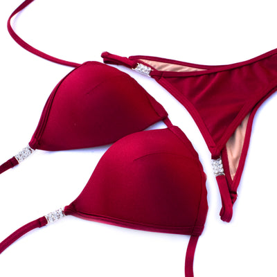 Burgundy Matte Posing Suit with Molded Cups M/S | Clearance | OMG Bikinis