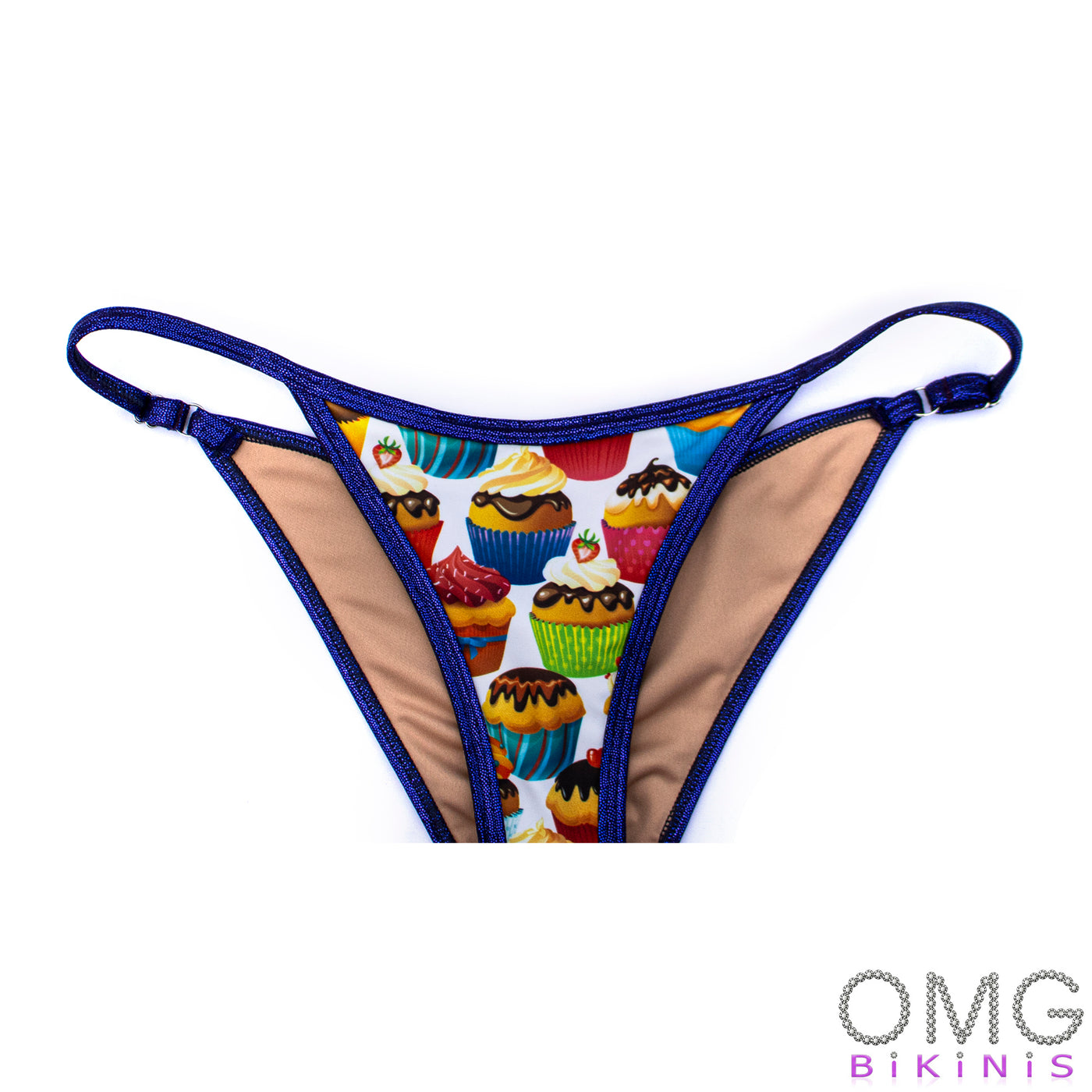 Cupcake Print with Purple Trim Posing Suit / BOTTOMS | Clearance | OMG Bikinis
