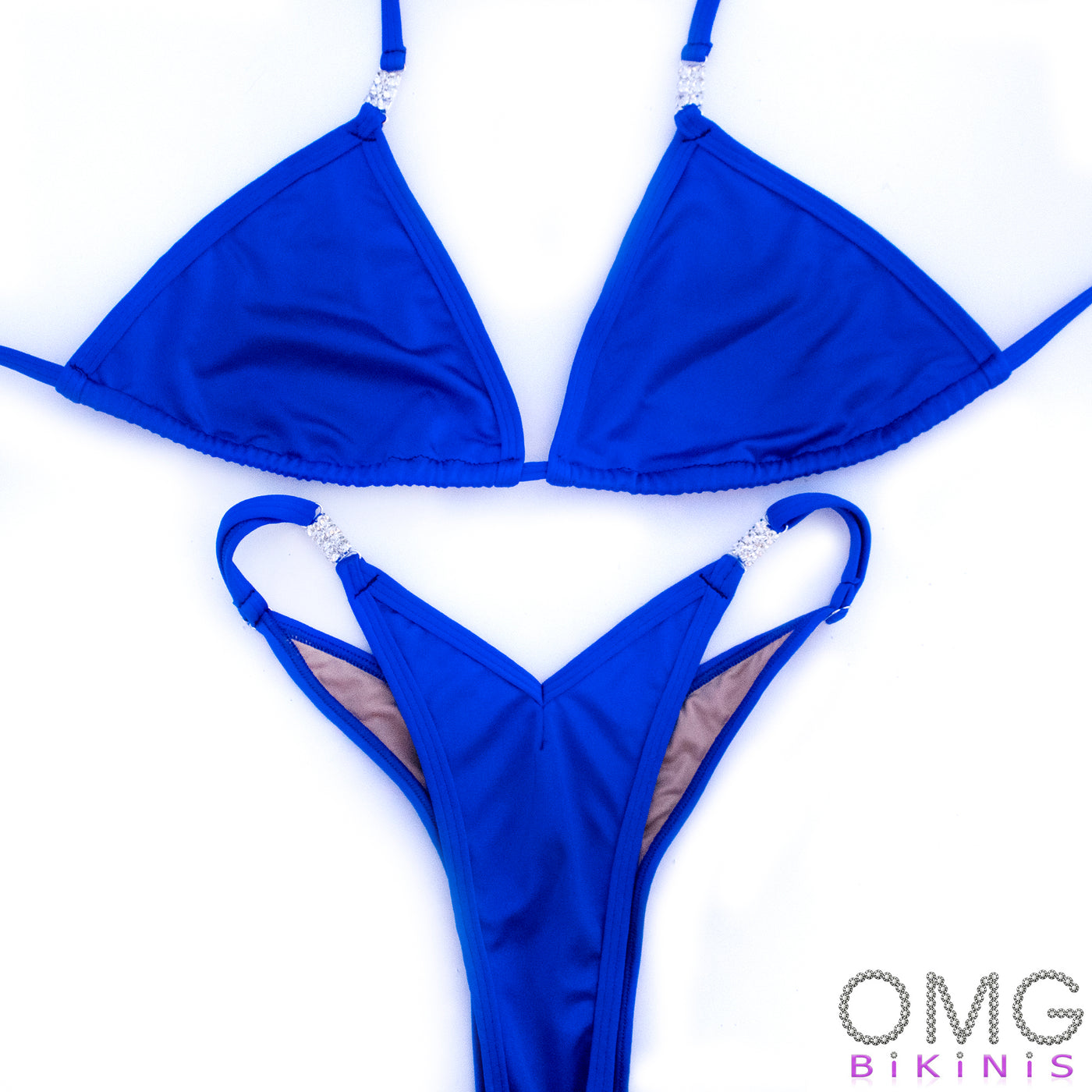 Blue Matte Wellness Posing Suit L/L | Clearance | OMG Bikinis