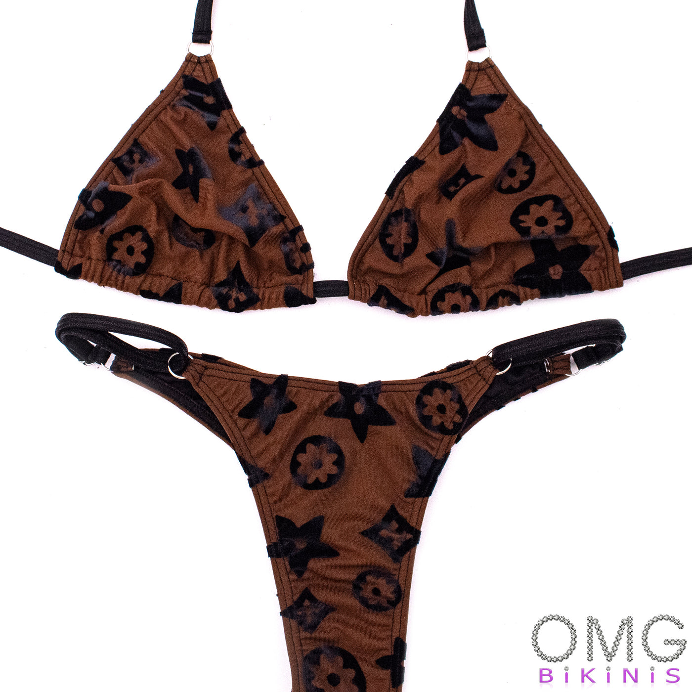 Brown Velvet Posing Suit S/S | Clearance | OMG Bikinis
