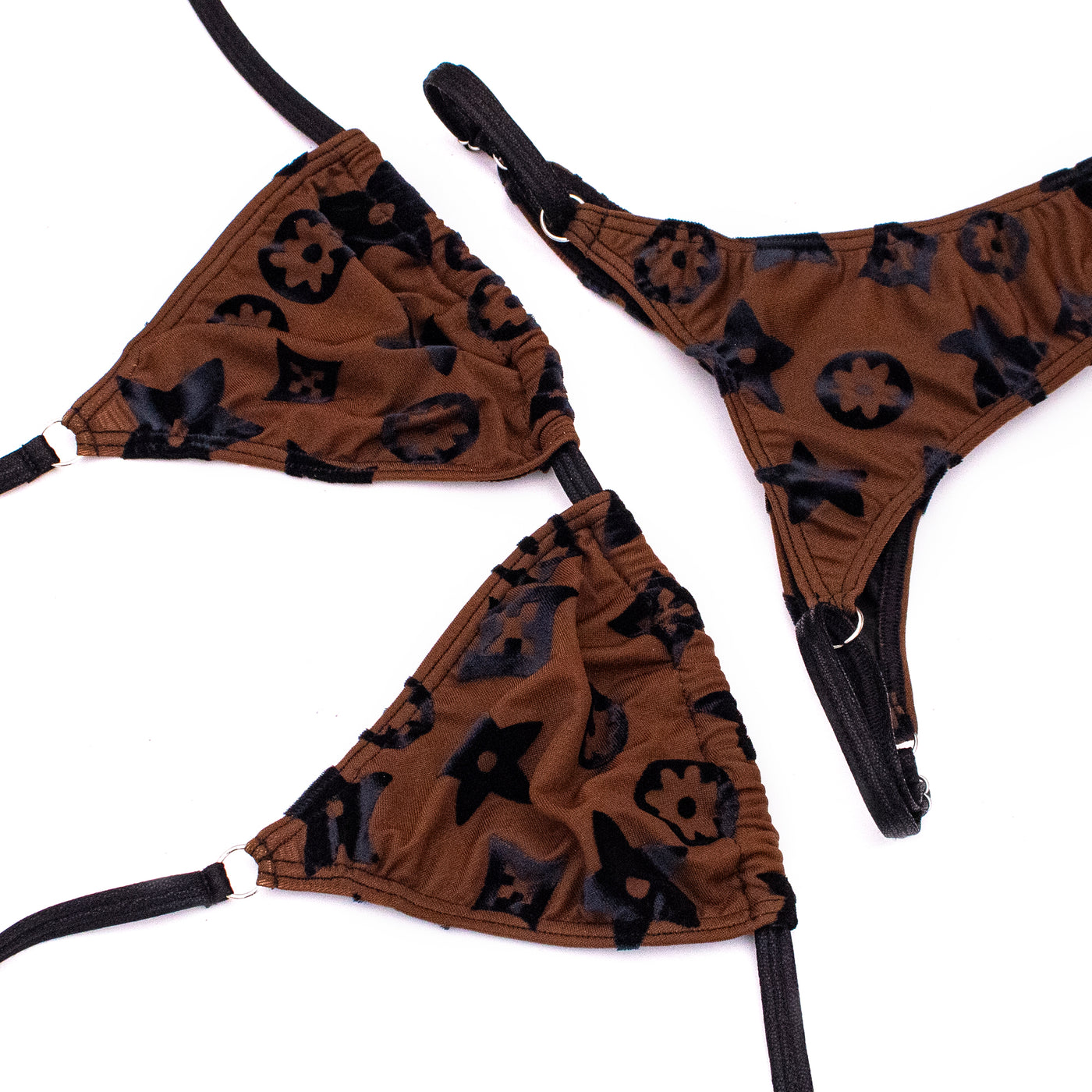 Brown Velvet Posing Suit S/S | Clearance | OMG Bikinis