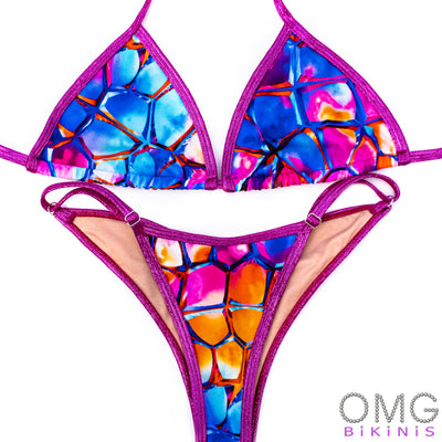 Pink Abstract Super Basic Posing Suit M/M | Clearance | OMG Bikinis