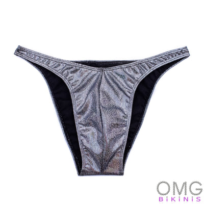 Men's Bodybuilding Posing Suit, Silver on Black Holo | Ships Tomorrow