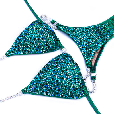 Kelly Green Dazzle Competition Bikini | OMG Bikinis