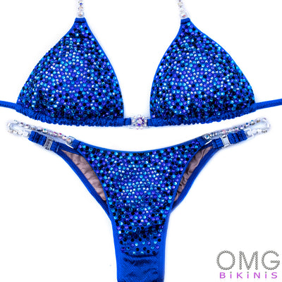 Royal Blue Glow Suit S/S | Pre-Made Suits | OMG Bikinis