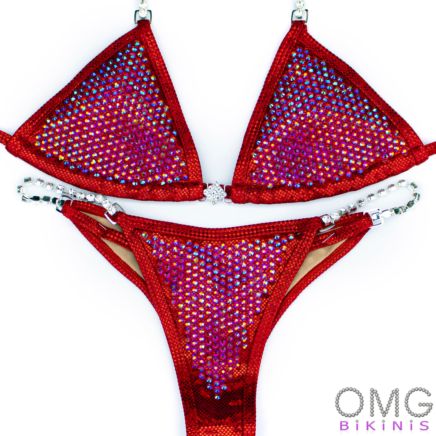 Red AB Competition Suit S/S | Clearance | Sample Sale | OMG Bikinis