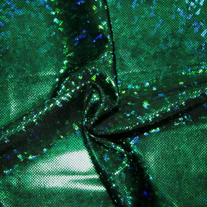 Emerald Green Holographic Cracked Ice | Fabric Swatches | OMG Bikinis