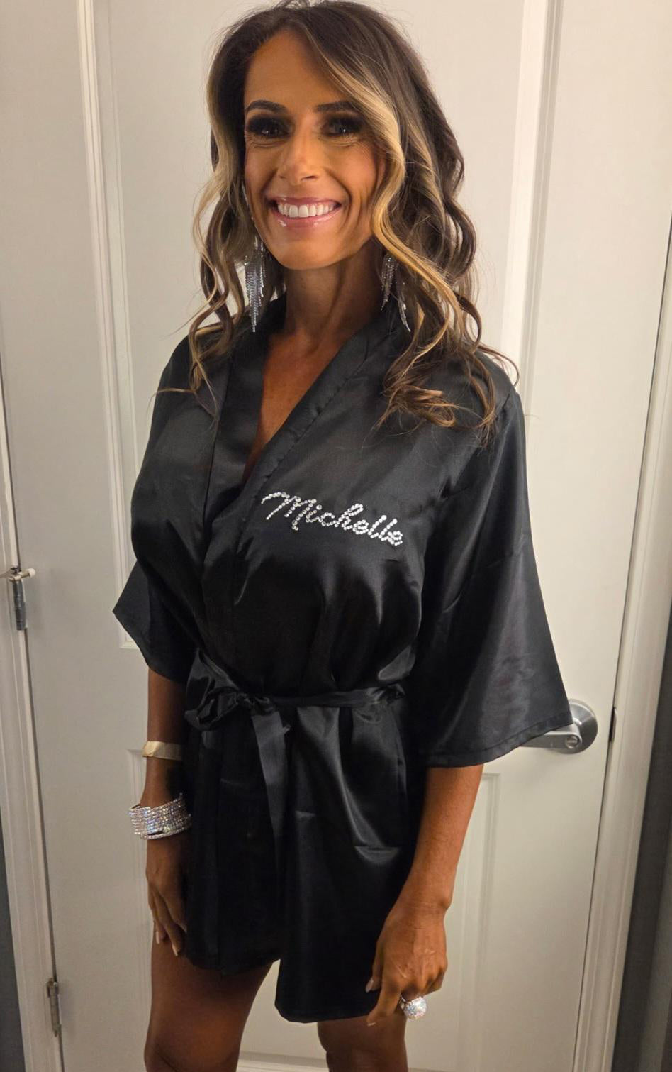 Fit Model Crystallized Custom Competition Robe | OMG Bikinis