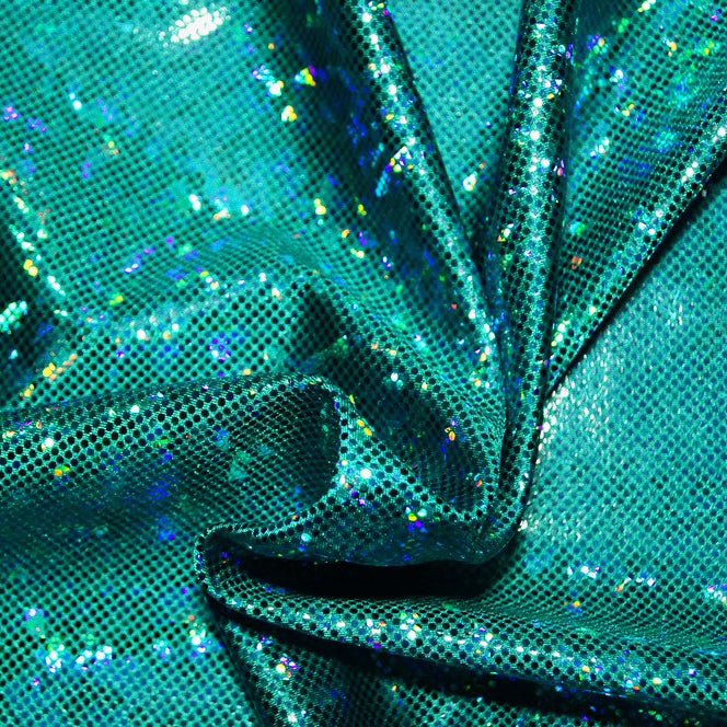 Teal Holographic Cracked Ice | Fabric Swatches | OMG Bikinis