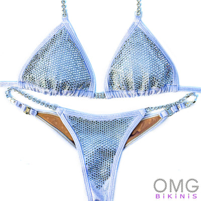 Silver White Competition Suit | OMG Bikinis