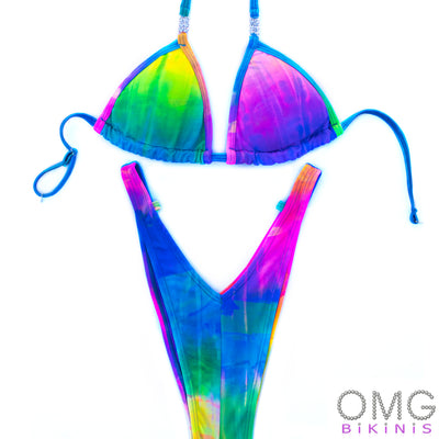 Tie Dye Figure Posing Suit S/S | Clearance | OMG Bikinis