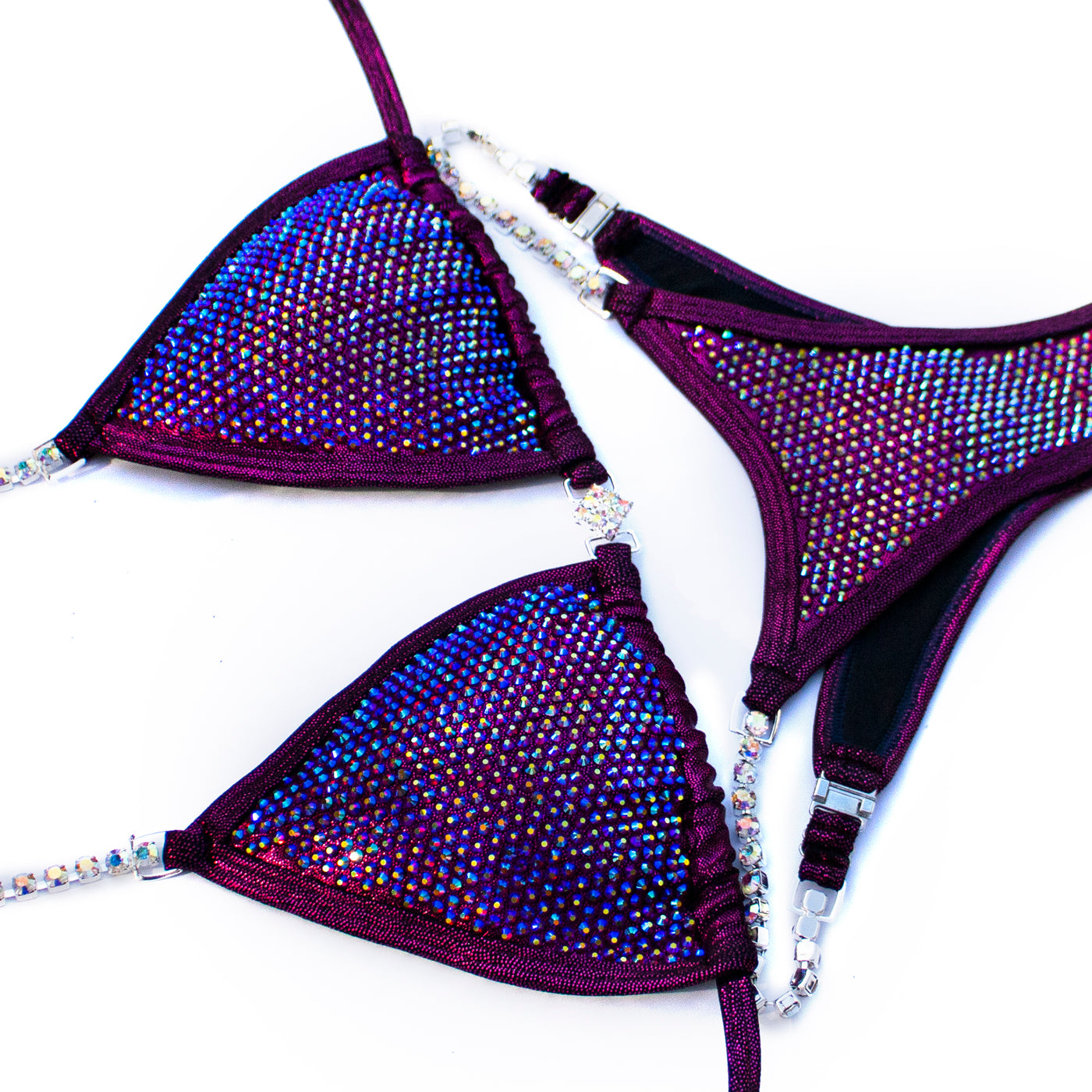 Dark Siam on Fuchsia Competition Bikini S/S | Pre-Made Suits | OMG Bikinis