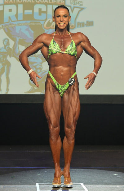 Paulina Lime Green Figure/WPD Competition Suit | OMG Bikinis