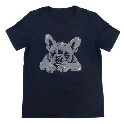 Cute Frenchie Rhinestone T-Shirt | OMG Bikinis