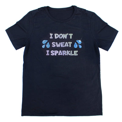 I Don't Sweat I Sparkle Rhinestone T-Shirt | OMG Bikinis