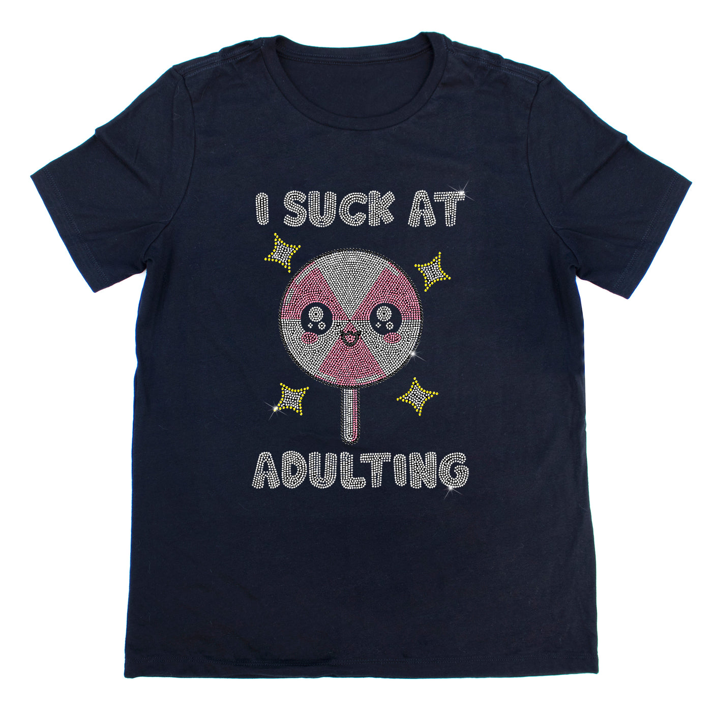 I Suck at Adulting Rhinestone T-Shirt | OMG Bikinis