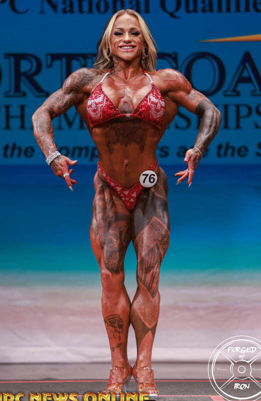Skulls Figure/WPD Competition Suit, Red | OMG Bikinis