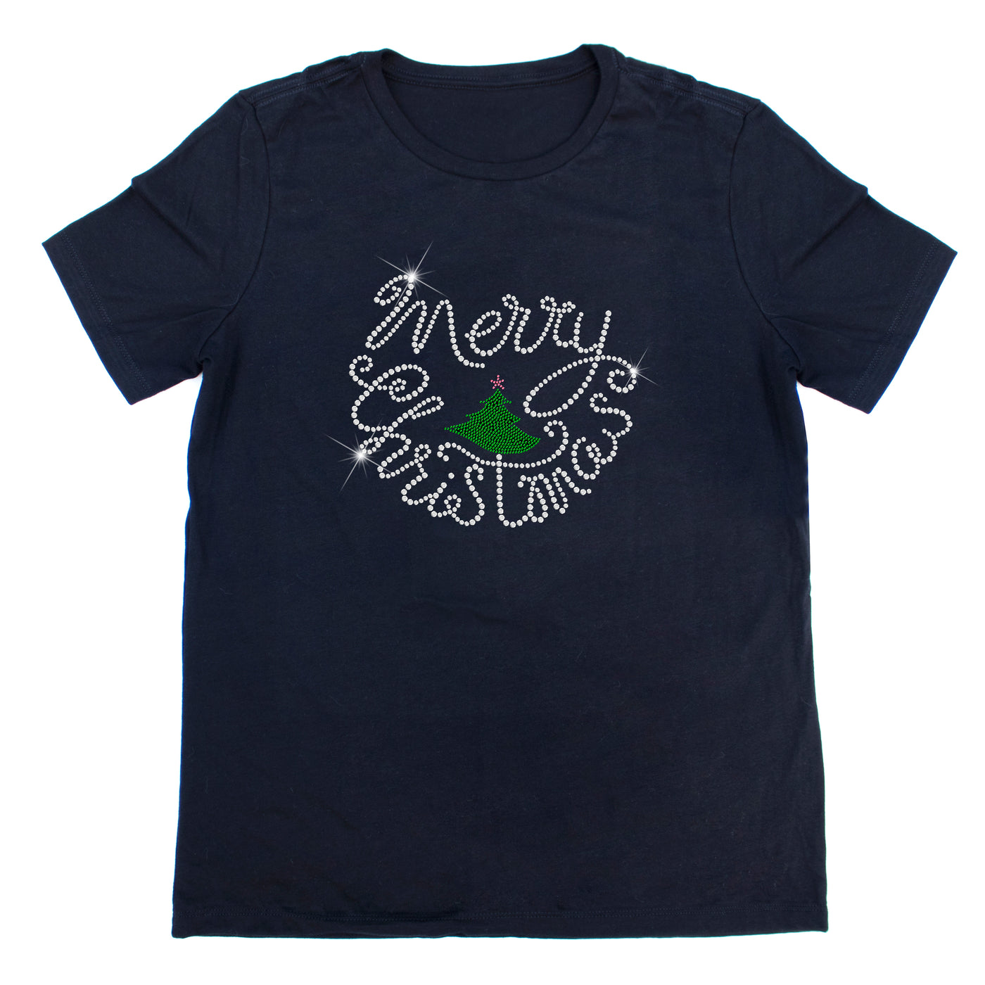 Merry Christmas with Tree Rhinestone T-Shirt | OMG Bikinis