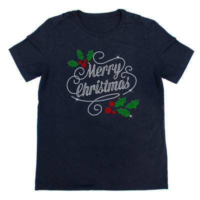 Merry Christmas Rhinestone T-Shirt | OMG Bikinis